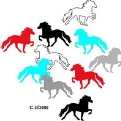 Aufkleber Tölter mehrfarbig